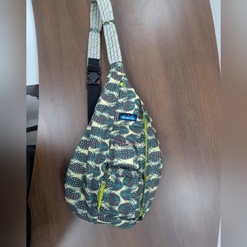 Kavu Green and Black Backpack with Modern Design